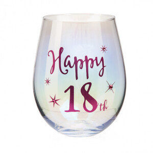 Everything_but_Flowers_Happy 18th Tallulah Aurora  Stemless Wine Glass
