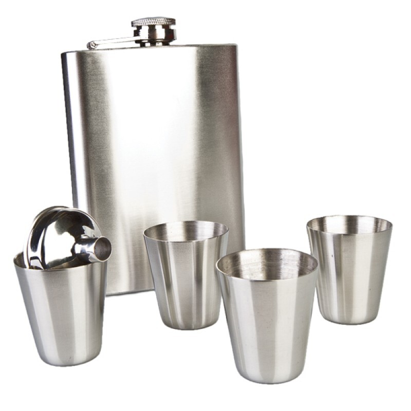 Everything_but_Flowers_Hip Flask Set with Four Shot Glasses 