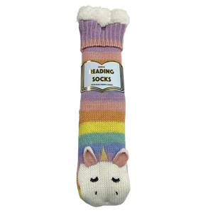 Everything_but_Flowers_Rainbow Unicorn Reading Sock (small)