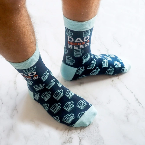Everything_but_Flowers_Dad Needs a Beer Socks
