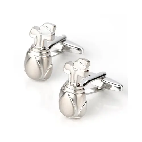 Everything_but_Flowers_Silver Golf Bag with Clubs Cufflinks