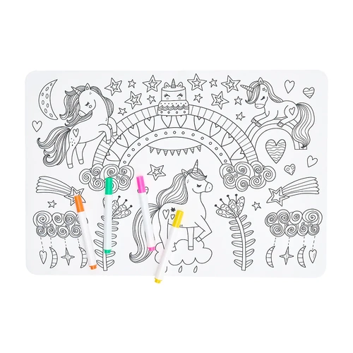 Everything_but_Flowers_Kids Colouring Placemat - Unicorns