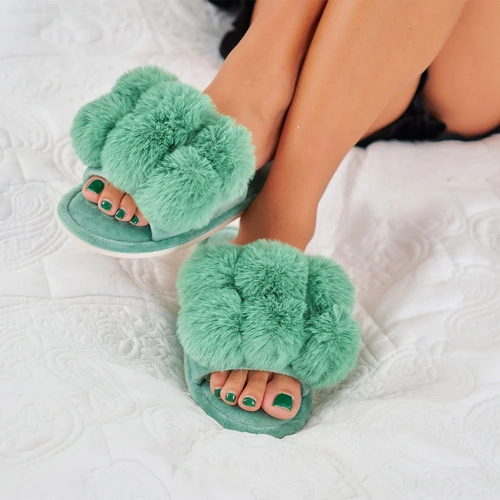Everything_but_Flowers_Pom Pom Slipper - Spearmint Large