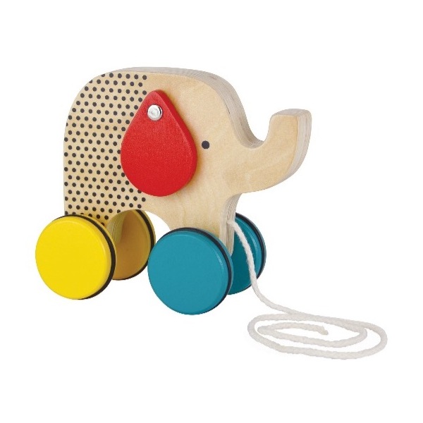 PETIT COLLAGE - JUMPING JUMBO WOODEN PULL TOY