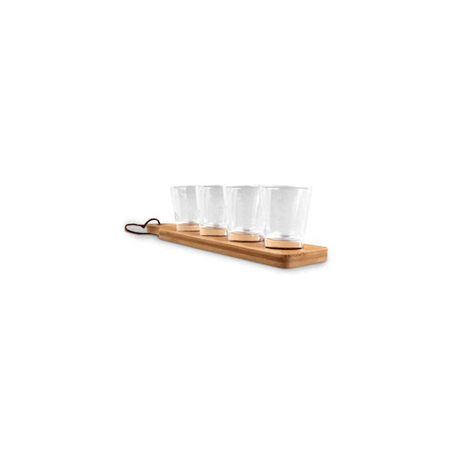 Serving Paddle and Shot Glasses