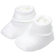 Pure Baby Organic Cotton Booties in White
